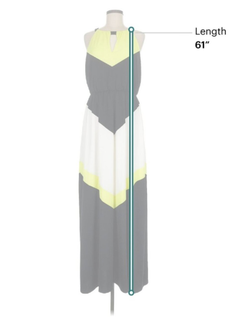 Size 8 Vince Camuto Black White and Yellow Colorblock Maxi Dress - Picture 3 of 5